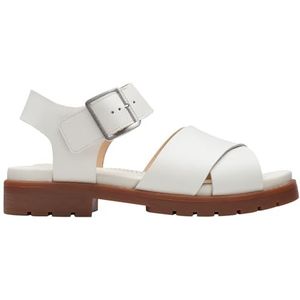 Clarks Orinoco Kruis Damessandalen, Off White Lea