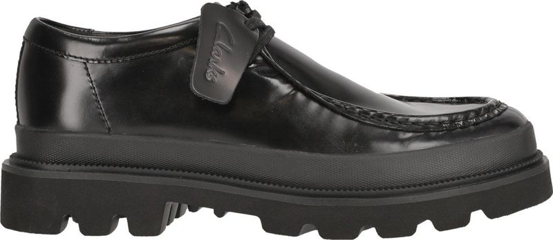 CLARKS - Badell Seam - Veterschoen - Zwart - Leer