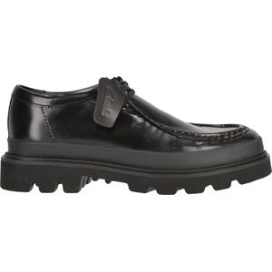 CLARKS - Badell Seam - Veterschoen - Zwart - Leer