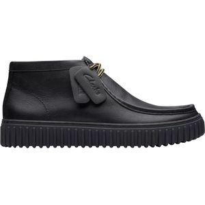 Clarks - Torhill Hi - Sportschoenen - Zwart - Premium Leer