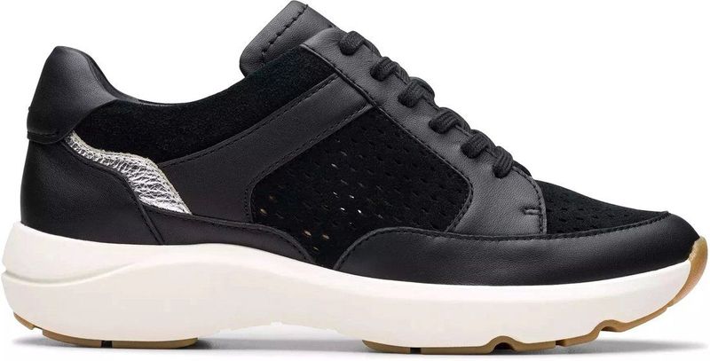 Clarks - Tivoli Walk - Dames Sneaker - Zwart - Mesh - Comfortabel