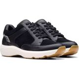 Clarks - Tivoli Walk - Dames Sneaker - Zwart - Mesh - Comfortabel