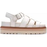 Clarks - Orianna Twist - Dames Sandaal - Wit - Leer - Gewatteerd Voetbed