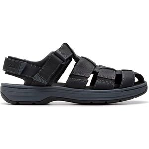 Clarks - Saltway Cove - Sandalen - Zwart - Leer - Drievoudige Riemsluiting