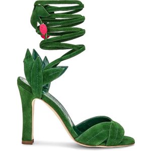 Manolo Blahnik - Ossie 23-123 Sandalen - Suède Effect - Kalfsleer - Ronde Neus