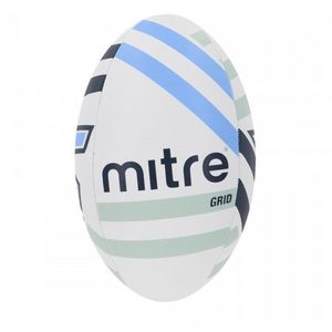 Mitre Rooster Rugby Bal (4) (Wit/zwart/blauw)