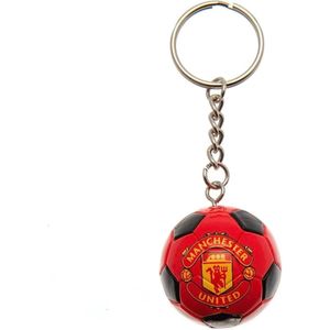 Manchester United FC Crest Bal Sleutelhanger  (Rood/zwart)