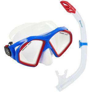 Aquasphere Unisex volwassen Hawkeye masker en snorkel  (Wit/blauw/rood)