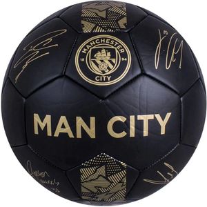 Manchester City FC Phantom Handtekening Voetbal (5) (Zwart/Goud)