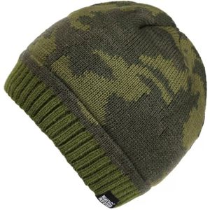 Regatta Kinderen/Kinderen Tarley Camo Gebreide muts met fleecevoering (128-140) (Donkere Khaki)