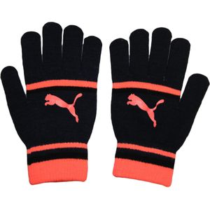 Puma Dames/Dames Gestreepte Handschoenen (S) (Zwart/Koraal)