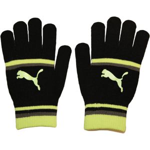 Puma Dames/Dames Gestreepte Handschoenen (S) (Zwart/Hi-Vis geel)