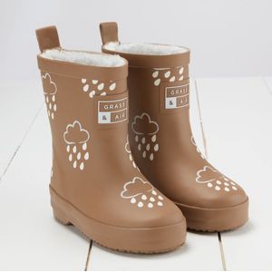 Grass & Air | Kleur Veranderende Kinder Regenlaarzen | Winter | Fudge Brown | Maat 30 (UK12)