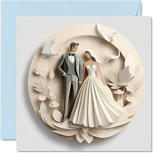 Trouwkaarten voor koppels - het gelukkige paar - Gefeliciteerd Happy Engagement Gifts, Gefeliciteerd Goed Gedaan Kaart, 145mm x 145mm Bruiloft Huwelijk Wenskaarten voor Koppels Verloofde Verloofde