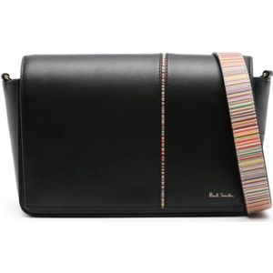 Paul Smith, Schoudertas met logo Zwart, Dames, Maat:ONE Size