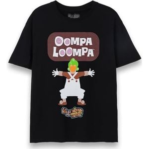 Willy Wonka volwassenen T-Shirt | Oompa Loompa Dance Graphic T-shirt in zwart | Willy Wonka & The Chocolate Factory 2023 Filmtop voor mannen en vrouwen | Unisex Fashion Kleding Film Merchandise Gift