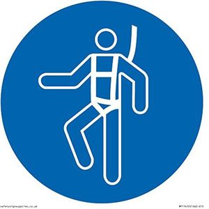 Panneau obligatoire : Wear a safety harness - 150 x 150 mm - S15