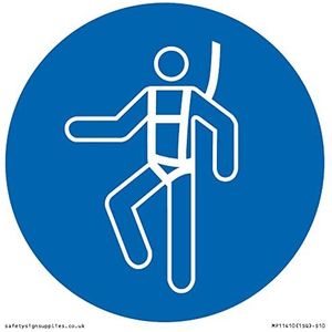Panneau obligatoire : Wear a safety harness - 100 x 100 mm - S10