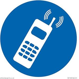 Aangepast verplicht: gebruik een mobiele telefoon Sign - 150x150mm - S15