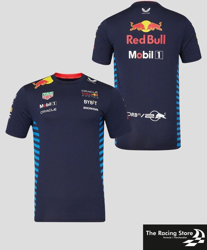 Oracle Red Bull Racing Teamline Kids Shirt 2024 JL Max Verstappen Sergio Perez