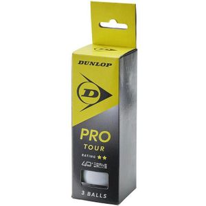 Dunlop 40+ Pro Tour Tafeltennisballen (Pack of 3)  (Wit)