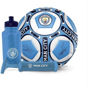 Manchester City FC Handtekening voetbalset  (Hemelsblauw/Wit)
