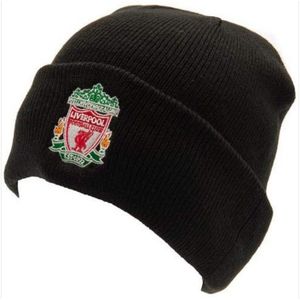 Liverpool FC Bronx Crest Gebreide Turn Up muts  (Zwart/Groen/Rood)