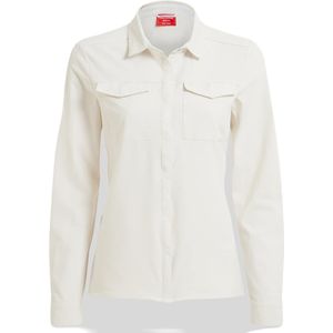 Craghoppers Nosilife Pro V Overhemd - Lichtgrijs - Katoen - Lange Mouwen