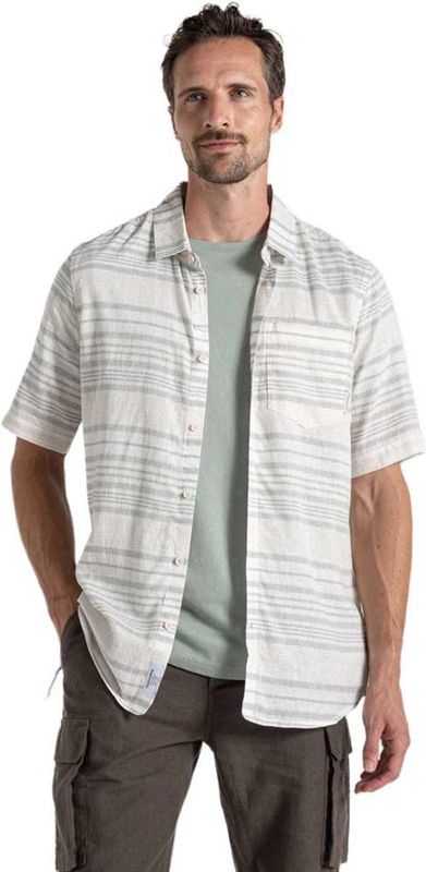 Craghoppers - Cartwright - Overhemd - Groen - Linnen/Viscose - Korte Mouwen