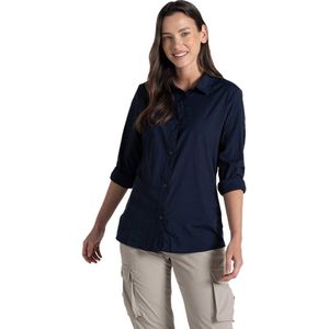 Craghoppers Womens Nosilife Freeda Langarm Bluse Blouse (Dames |blauw)