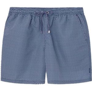 Hackett London Custom Grid Shorts Heren, Navy Blauw