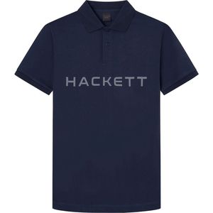 Hackett Londonvoor mannen. HM563104 Polo Maxi Logo Navy (L), Casual, Katoen, Korte mouwen, Marineblauw