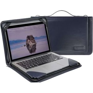 Broonel Blauw lederen Laptoptas - Compatibel Met De ASUS Chromebook Plus CX3402CBA-PQ0104-14"" Full HD Laptop