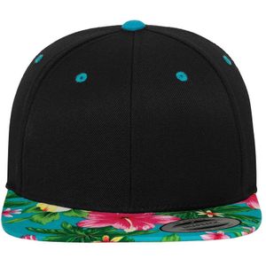 Flexfit Unisex Hawaiian Snapback Cap voor volwassenen  (Zwart/Aqua)