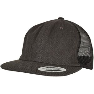 Flexfit Denim Trucker-cap voor volwassenen  (Zwart Ruw)