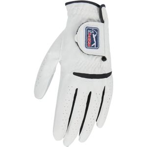 PGA Tour Golf Heren Logo Synthetisch Geborduurd Linkerhand Golfhandschoen (M-L) (Helder wit)