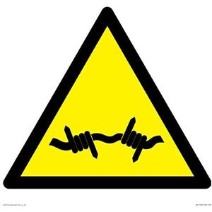 W033 Waarschuwing: Prikkeldraad Sign - 300x300mm - S30