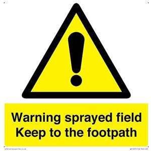 Panneau d'avertissement avec inscription « Keep to the footpath » - 200 x 200 mm - S20