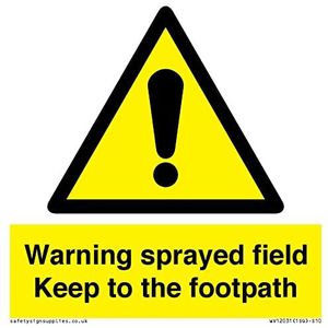 Panneau d'avertissement avec inscription « Keep to the footpath » - 100 x 100 mm - S10