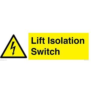 Lift isolatie schakelaar teken - 600x200mm - L62