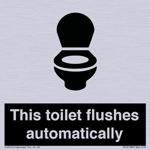 Panneau « This toilet flushes automatically » - 100 x 100 mm - S10