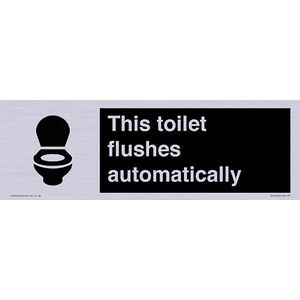 Panneau « This toilet flushes automatically » - 300 x 100 mm - L31