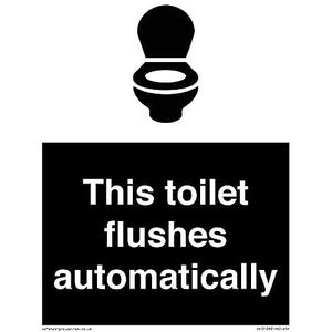 Panneau « This toilet flushes automatically » – 150 x 200 mm – A5P