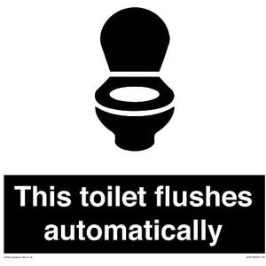 Dit toilet spoelt automatisch Sign - 300x300mm - S30