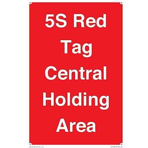 5S Red Tag Panneau central de zone de maintien – 200 x 300 mm – A4P