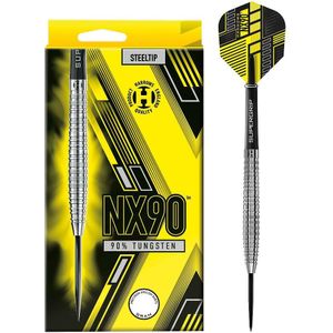 Harrows NX90 wolfraam dartpijlen (verpakking van 3) (22g) (Zilver/Zwart/Geel)