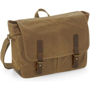 Quadra Erfgoed Leren Accenten Messenger Bag  (Woestijnzand)