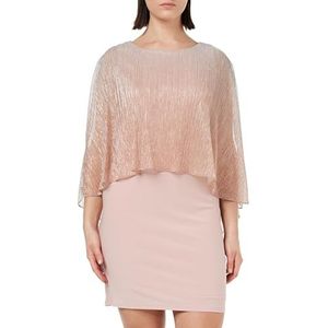 Gina Bacconi Cocktailjurk van chiffon met foliecape, voor, Roze, 42