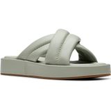 Clarks - Alda Glide - Sandalen - Lichtgroen - Leren Bovenwerk