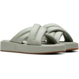 Clarks - Alda Glide - Sandalen - Lichtgroen - Leren Bovenwerk